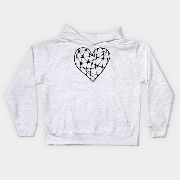 Spiderweb heart Kids Hoodie by Smoky Lemon